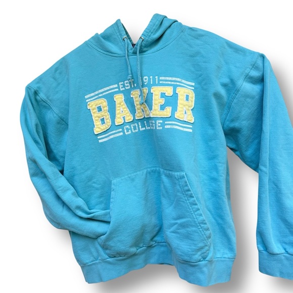 Vintage MV Sport Baker College Hoodie Hooded Sweatshirt Y2K 90s size XXL Unisex - Picture 3 of 9